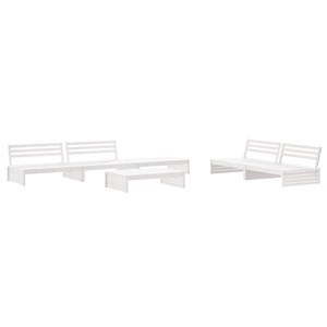 Maison exclusive - salon de jardin 6 pcs avec coussins blanc bois massif