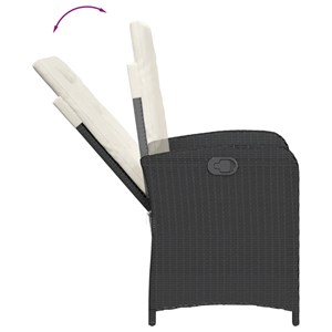 Maison exclusive - ensemble à manger de jardin avec coussins 3 pcs noir