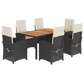 Maison exclusive - ensemble à manger de jardin coussins 7pcs noir résine tressée