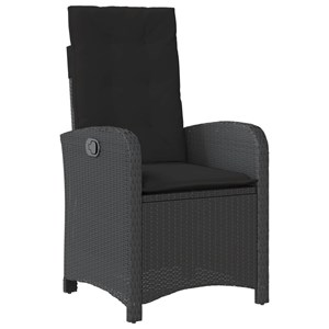 Maison exclusive - ensemble à manger de jardin avec coussins 3 pcs noir