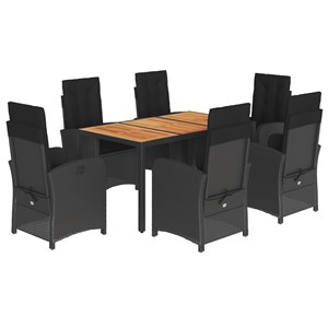 Maison exclusive - ensemble à manger de jardin coussins 7pcs noir résine tressée