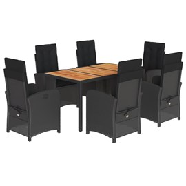 Maison exclusive - ensemble à manger de jardin coussins 7pcs noir résine tressée