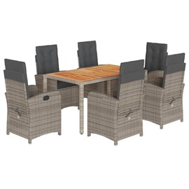 Maison exclusive - ensemble à manger de jardin et coussins 7 pcs gris rotin