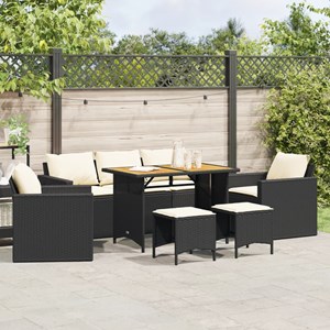 Maison exclusive - salon de jardin 6 pcs avec coussins noir résine tressée
