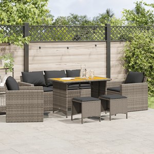 Maison exclusive - salon de jardin 6 pcs avec coussins gris résine tressée