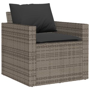 Maison exclusive - salon de jardin 6 pcs avec coussins gris résine tressée