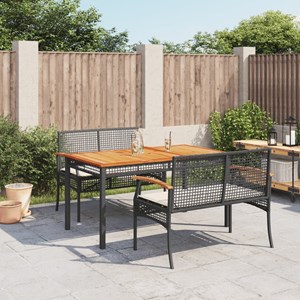 Maison exclusive - ensemble à manger de jardin avec coussins 3 pcs noir