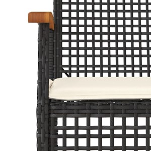 Maison exclusive - ensemble à manger de jardin avec coussins 3 pcs noir