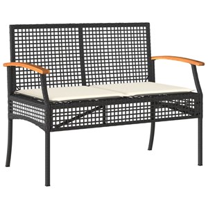 Maison exclusive - ensemble à manger de jardin avec coussins 3 pcs noir