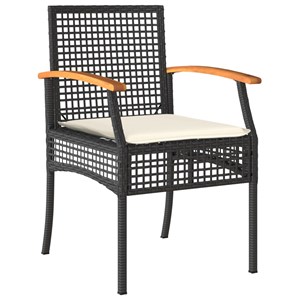 Maison exclusive - ensemble à manger de jardin 4 pcs avec coussins noir