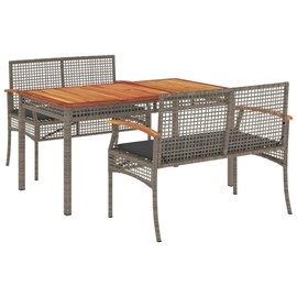 Maison exclusive - ensemble à manger de jardin 3 pcs coussins gris résine tressé