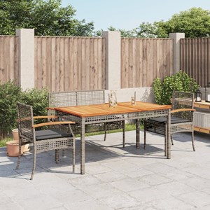 Maison exclusive - ensemble à manger jardin 4pcs et coussins gris résine tressée