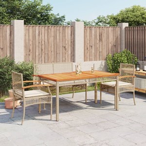 Maison exclusive - ensemble à manger de jardin coussins 4 pcs beige résine tress