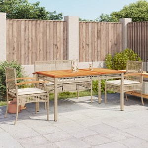 Maison exclusive - ensemble à manger de jardin avec coussins 5pcs beige poly rot
