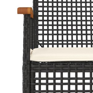 Maison exclusive - ensemble à manger de jardin avec coussins 3 pcs noir