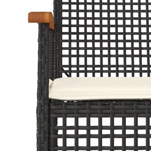 Maison exclusive - ensemble à manger de jardin avec coussins 3 pcs noir