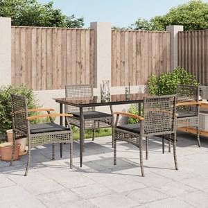 Maison exclusive - ensemble à manger de jardin 5 pcs coussins gris résine tressé
