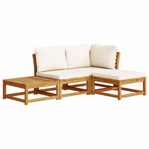 Maison exclusive - salon de jardin 4 pcs avec coussins bois d'acacia solide