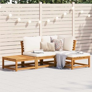 Maison exclusive - salon de jardin 4 pcs avec coussins bois d'acacia solide