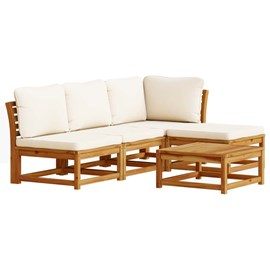 Maison exclusive - salon de jardin avec coussins 5 pcs bois d'acacia solide