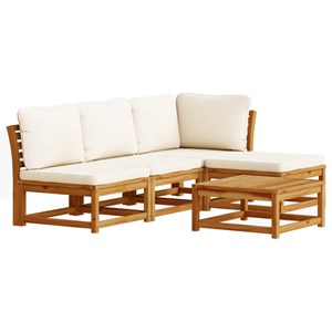 Maison exclusive - salon de jardin avec coussins 5 pcs bois d'acacia solide