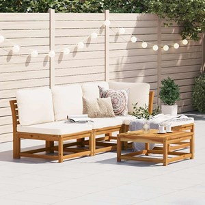 Maison exclusive - salon de jardin avec coussins 5 pcs bois d'acacia solide