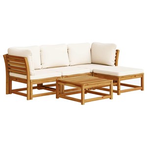 Maison exclusive - salon de jardin avec coussins 5 pcs bois d'acacia solide