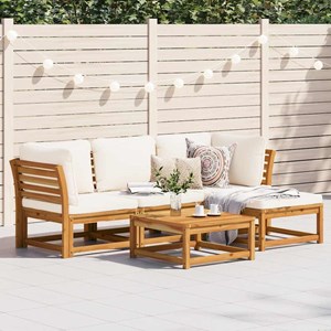 Maison exclusive - salon de jardin avec coussins 5 pcs bois d'acacia solide