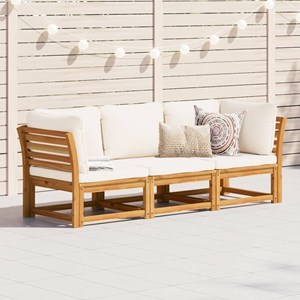 Maison exclusive - salon de jardin 3 pcs avec coussins bois massif d'acacia