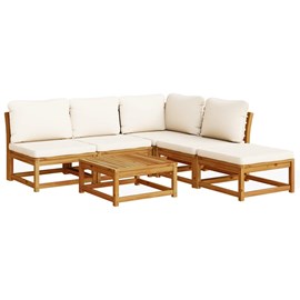 Maison exclusive - salon de jardin 6 pcs avec coussins bois d'acacia solide
