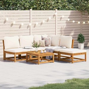 Maison exclusive - salon de jardin 6 pcs avec coussins bois d'acacia solide