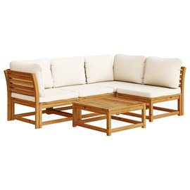 Maison exclusive - salon de jardin avec coussins 5 pcs bois d'acacia solide
