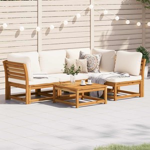 Maison exclusive - salon de jardin avec coussins 5 pcs bois d'acacia solide