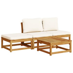 Maison exclusive - salon de jardin 4 pcs avec coussins bois d'acacia solide