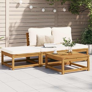 Maison exclusive - salon de jardin 4 pcs avec coussins bois d'acacia solide