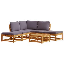 Maison exclusive - salon de jardin 6 pcs avec coussins bois d'acacia solide