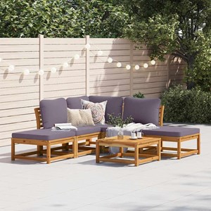 Maison exclusive - salon de jardin 6 pcs avec coussins bois d'acacia solide