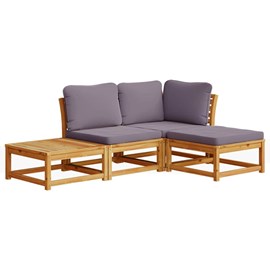 Maison exclusive - salon de jardin 4 pcs avec coussins bois d'acacia solide