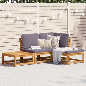 Maison exclusive - salon de jardin 4 pcs avec coussins bois d'acacia solide
