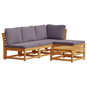 Maison exclusive - salon de jardin avec coussins 5 pcs bois d'acacia solide