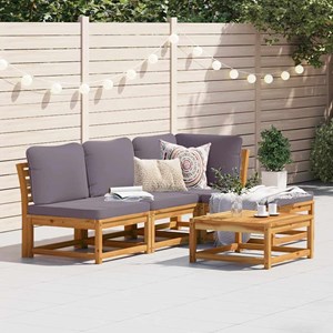 Maison exclusive - salon de jardin avec coussins 5 pcs bois d'acacia solide