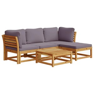 Maison exclusive - salon de jardin avec coussins 5 pcs bois d'acacia solide