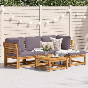 Maison exclusive - salon de jardin avec coussins 5 pcs bois d'acacia solide