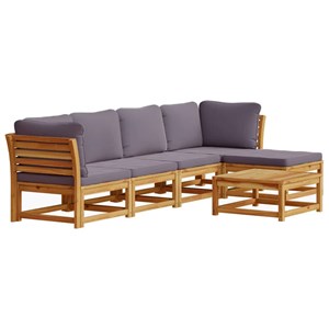 Maison exclusive - salon de jardin 6 pcs avec coussins bois d'acacia solide