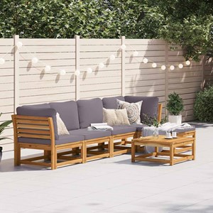 Maison exclusive - salon de jardin 6 pcs avec coussins bois d'acacia solide