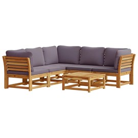 Maison exclusive - salon de jardin 6 pcs avec coussins bois d'acacia solide
