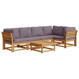 Maison exclusive - salon de jardin 6 pcs avec coussins bois d'acacia solide