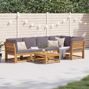 Maison exclusive - salon de jardin 6 pcs avec coussins bois d'acacia solide