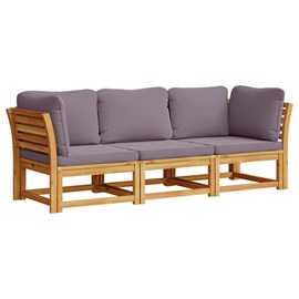 Maison exclusive - salon de jardin 3 pcs avec coussins bois massif d'acacia