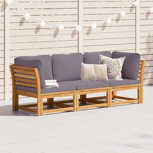 Maison exclusive - salon de jardin 3 pcs avec coussins bois massif d'acacia